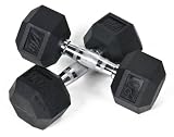 Buy J Fit Rubber Coated Hex Dumbbell Pair 20 Pounds Each