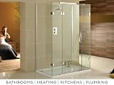 Aquadart In-line 3 Sided Shower Enclosure 1200 x 800mm Chrome