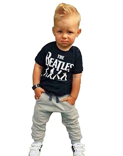 2pcs Kids Baby Boys Cotton T shirt + Pants Set Outfits Clothing