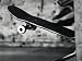 Close-up Monochromatic Image of a Skateboard Photographic Poster Print, 24x18