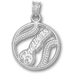 Milwaukee Brewers Sterling Silver ''BREWERS'' Pierced Baseball Pendant