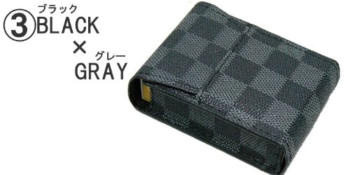 （リッキーアンドヒッキー）Rickey&Hickey　ブロックチェック柄タバコケース（ブラック）
