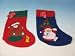Kitchen & Housewares : Coloured Felt Christmas Stocking 42cm With Embroided Design 2 PER PACK (XA0546)