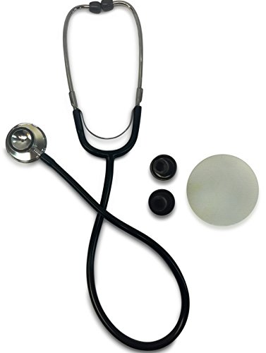 Primacare DS-9290-BK Classic Series Adult Dual-Head Stethoscope, 22" PVC Tubing Length, Black