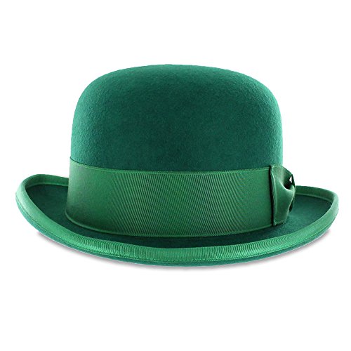 Belfry Mickey Irish Green Derby Hat with Feather and Liner (L) Apparel
