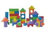 Edushape Textured Brightly Colored Foam Building Blocks, Set of 80