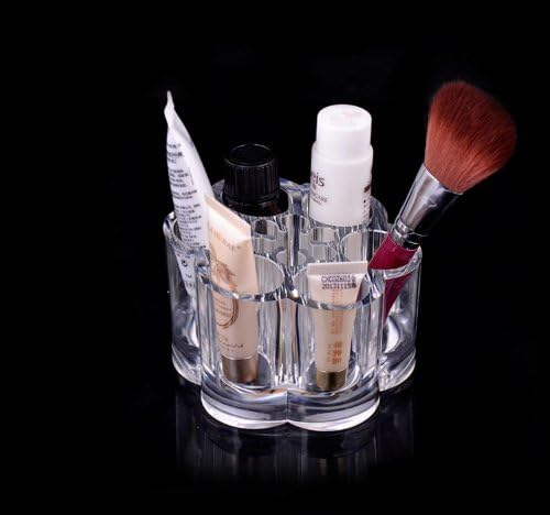 ETSYG Acrylic Clear 6 Cosmetic Makeup Case Lipstick Liner Brush Display Holder