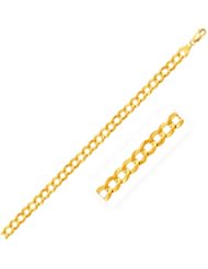 8.2mm 14K Yellow Gold Solid Curb Bracelet