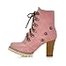 Charm Foot Fashoin Studded Womens Chunky Heel Martin Boots High Top Boots