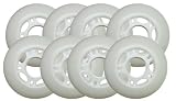 WHITE Blank 76mm 85A Inline OUTDOOR Skate Wheels