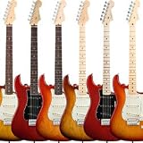 American Deluxe Ash Stratocaster Electric Guitar (Aged Cherry Burst, Maple Fingerboard)