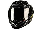 AKUMA MOTORCYCLE STEALTH HELMET V-2 SERIES WITH BUILT IN LED LIGHTS