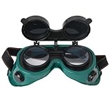 【ノーブランド品】フリップ アップ レンズ 眼鏡 溶接用 ゴーグル メガネ 防塵　開閉タイプ
