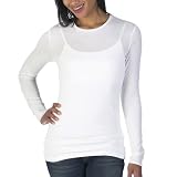 Mossimo Black: Long-Sleeve Crew-Neck Tissue Tee - True White