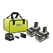 RYOBI 18V ONE+ Lithium+ HP 3.0 Ah Battery 2-Pack Starter Kit with Charger and Bag P166