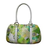 Bisadora Lime Green Geometric Print Sporty Satchel