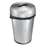 Polder WB-1717-75 Indoor/Outdoor 16-Gallon Trash Can, Brushed Stainless Steel