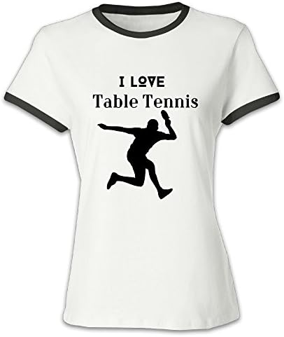 Lonmir Women's Table Tennis Round Neck T Shirts XXL Black