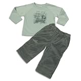 Mish - Infant Boys Long Sleeve Corduroy Pant Set, Blue, Charcoal