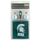MICHIGAN STATE SPARTANS GOLF TOWEL BALLS TEES GIFT SET