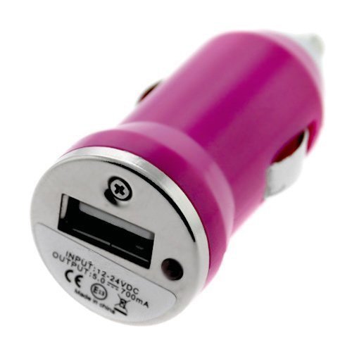 SODIAL(TM) Mini USB Car Charger Vehicle Power Adapter - Hot Pink for Apple iPhone 4 4G 16GB / 32GB 4th Generation