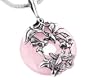Faery and Hummingbird on Genuine Rose Quartz Sterling Silver Pendant