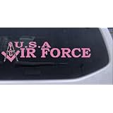 10in X 2.4in Pink -- Air Force Masonic Compass and Square Military Car Window Wall... by Rad Dezigns
