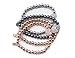 4PCS Fashion Rhinestone Heart Mixed Brass Beaded Stretch Bracelets