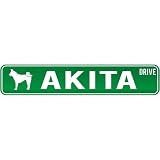 New  Akita Drive  Street Sign Dog