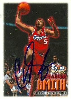 Charles Smith Autographed/Hand Signed Basketball Card (Los Angeles Clippers) 1999 Hoops #57