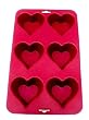 Silicone Zone Silicone Heart Pan, 6 Cup, Red, 27 x 16.5 x 3 cm