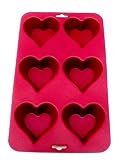SiliconeZone Heart Muffin Pan, Red