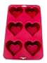 SiliconeZone Heart Muffin Pan, Red