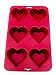 SiliconeZone Heart Muffin Pan, Red