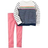 Carter's(カーターズ) 2ピース フレンチテリー トップ &レギンスセット ピンク 上下セット 6ヶ月【並行輸入】