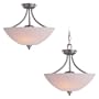 Sea Gull Lighting 77385-962 Stockholm Two-Light Pendant, Brushed Nickel finish with Etched Opal Glass Shade