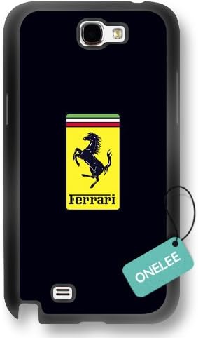 Ferrari Logo Soft Rubber(TPU) Phone Case Cover for Samsung Galaxy Note 2 - Black