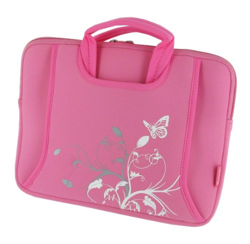 116 macbook air case:rooCASE Neoprene Netbook Sleeve Case Cover for Apple MacBook Air 11.6-inch Laptop MC505LL/A MC506LL/A (Spring Butterfly - Pink) Images