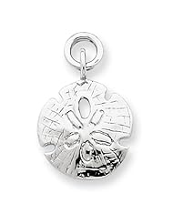 14k White Gold Polished Sand Dollar Charm