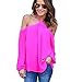 Sunward(TM)Women Fashion Irregular Strapless Chiffon Tops (XLarge, Hot Pink)