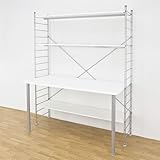 ラック付きシステムデスク125cm幅ハイタイプ・3色 ホワイト(WH)
