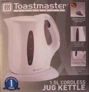 Toastmaster Classic 1.5L Electric Cordless Jug Kettle Toastmaster Classic 1.5L Electric Cordless Jug Kettle