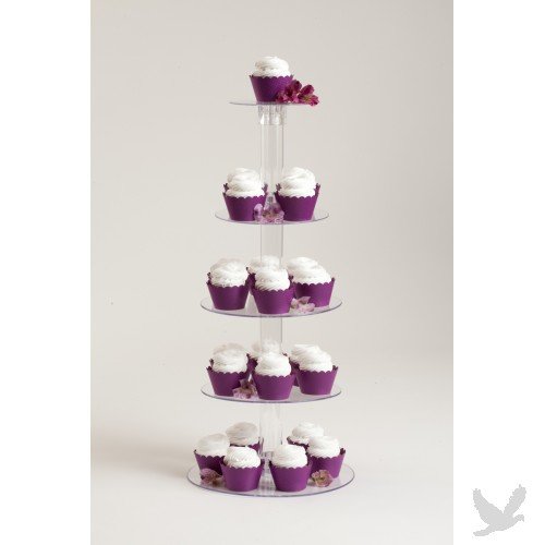Dress My Cupcake 5 Tier Acrylic Cupcake Stand (BEST SELLER!) - Holds 30 Cupcakes