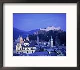 Evening View of Salzburg, Austria Photos To Go Collection Framed Photographic Poster Print by Walter Bibikow, 20x17