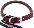 Hamilton 3/8" x 12" Burgundy Rolled Leather Dog Collar