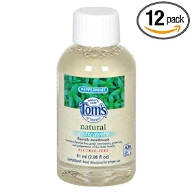 Tom's of Maine Natural Anticavity Fluoride Mouthwash, Peppermint, 2.06-Ounce Bottles (Pack of 12)