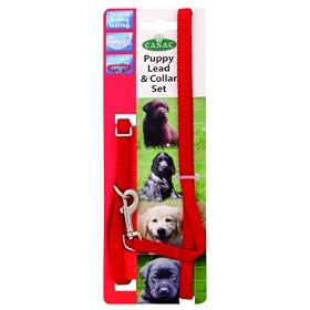 Canac Puppy Collar & Lead Set 10mm Red