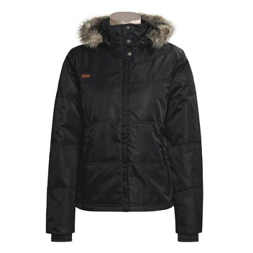 Womens Columbia Quick Pick Bomber Coat Jacket Parka, Black, Faux Fur Hood