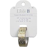 Little B 100561 Decorative Foil Tape, Gold Foil Rose