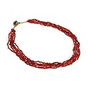 Glass and Seed Beads Orange Multi-Strand "Colors of the Rainbow Multi-Strand [Orange/Red]"